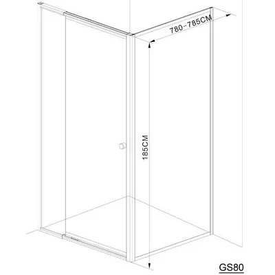 Aqualine Amico GS80 zuhanyfal fehér profil transparent üveg GS80