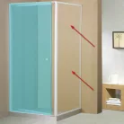Aqualine Amico GS90 zuhanyfal fehér profil transparent üveg GS90 rajza