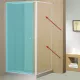 Aqualine Amico GS90 zuhanyfal fehér profil transparent üveg GS90 rajza
