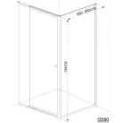 Aqualine Amico GS90 zuhanyfal fehér profil transparent üveg GS90
