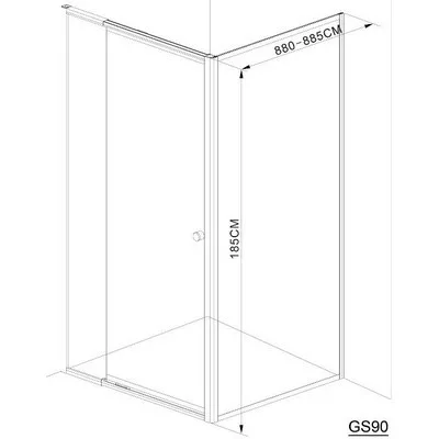 Aqualine Amico GS90 zuhanyfal fehér profil transparent üveg GS90