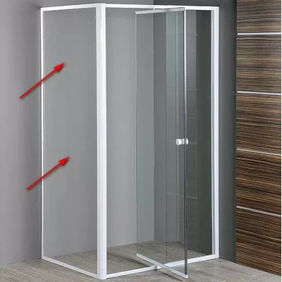 Aqualine Amico GS90 zuhanyfal fehér profil transparent üveg GS90
