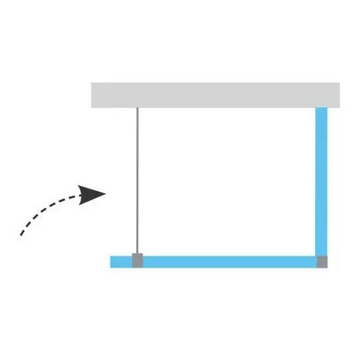 Ravak Walk-In Corner 110x80 cm zuhanyfal fényes alu profil transparent üveg (GW1CD4C00Z1)