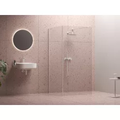   Ravak Walk-In Corner Szett 110x80, zuhanykabin matt fehér+transparent
