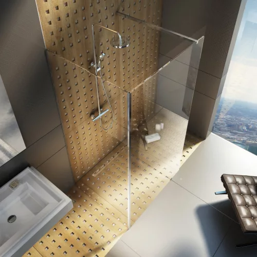 Ravak Walk-In Corner Szett 120x90, zuhanykabin krómhatású+transparent