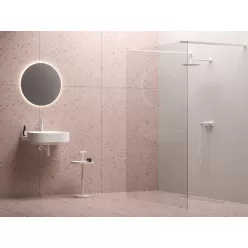   Ravak Walk-In Free Szett 120, zuhanykabin matt fehér+transparent