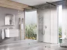 Ravak Walk-In Free Szett 130,  zuhanykabin fekete+transparent