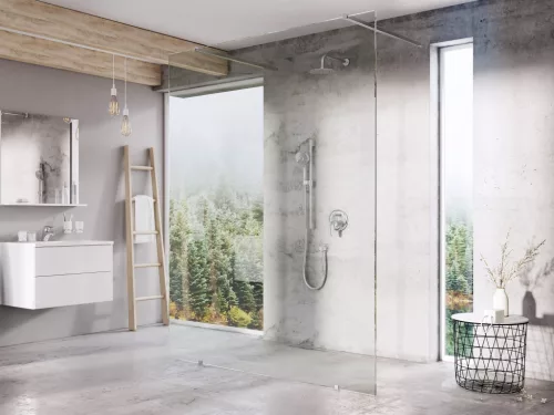 Ravak Walk-In Free Szett 130, zuhanykabin krómhatású+transparent