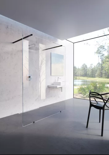 Ravak Walk-In Free Szett 140, zuhanykabin fekete+transparent