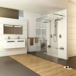   Ravak Walk-In Free 160 zuhanyfal fényes alu profil transparent üveg (GW9FS0C00Z1)