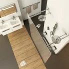 Ravak Walk-In Free 160 zuhanyfal fényes alu profil transparent üveg (GW9FS0C00Z1)