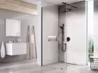 Ravak Walk-In Wall Szett 70, zuhanykabin fekete+transparent