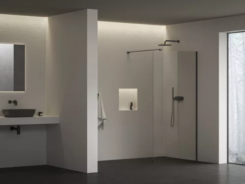 Ravak Walk-In Air Wall 90 zuhanykabin fekete+transparent