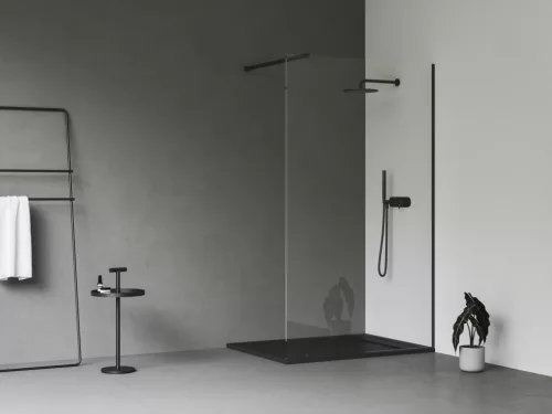 Ravak Walk-In Wall Szett 100, zuhanykabin fekete+transparent