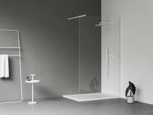 Ravak Walk-In Wall Szett 120, zuhanykabin matt fehér+transparent