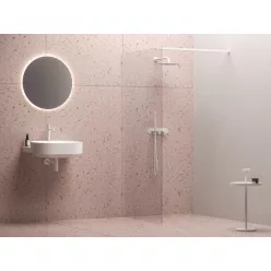   Ravak Walk-In Wall Szett 160, zuhanykabin matt fehér+transparent