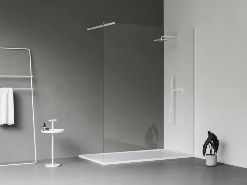 Ravak Walk-In Wall Szett 160, zuhanykabin matt fehér+transparent