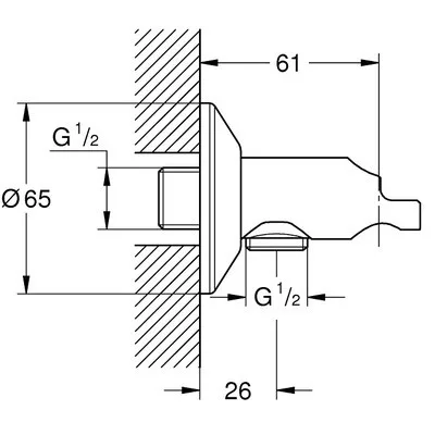 Grohe Sena intimzuhany sarokszelep tartóval Gr-26333000