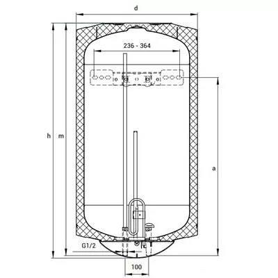 Hajdu Z120ERP fali függőleges bojler méret táblázat