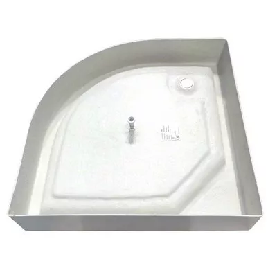 H2O Zénó íves zuhanytálca 800 mm standard akril (H2O-12301)