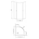H2O Projecta átlátszó íves zuhanykabin SZETT 900mm slim (H2O-18955SLIM)