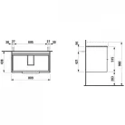 Laufen Base alsószekrény két fiók 813965 mosdóhoz 81 cm fényes fehér H4023921102611