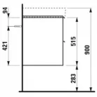 Laufen Base alsószekrény négy fiók 814966 mosdóhoz 116 cm fényes fehér H4024941102611 