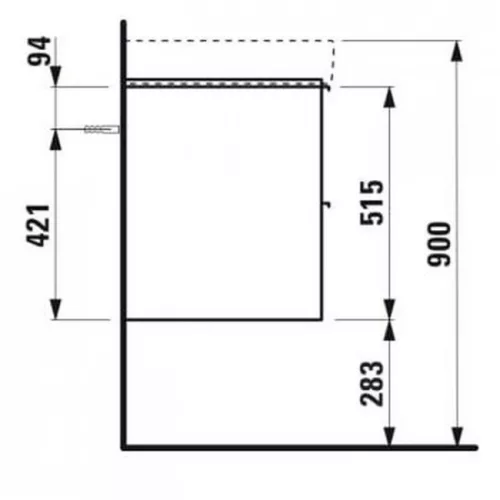 Laufen Base alsószekrény négy fiók 814968 mosdóhoz 126 cm fényes fehér H4025141102611