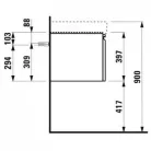 Laufen Pro S alsószekrény két fiók 814968 mosdóhoz 126 cm matt fehér H4835720964631