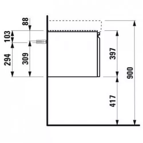 Laufen Pro S alsószekrény két fiók 814968 mosdóhoz 126 cm matt fehér H4835720964631