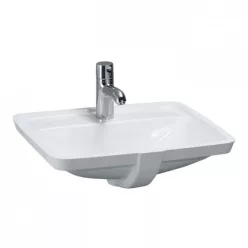 Laufen Pro S alulról építhető mosdó csaplyukkal 53x40 fehér H8119660001041 rajz