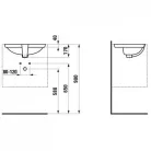 Laufen Pro S alulról építhető mosdó csaplyukkal 53x40 fehér