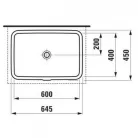 Laufen Pro S alulról építhető mosdó 60x40 fehér H8119650001091 rajz2