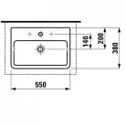 Laufen Pro S ráépíthető mosdó csaplyukkal 55x38 fehér alul csiszolt H8129520001041