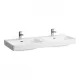 Laufen Pro S ráépíthető dupla mosdó csaplyukkal 120 cm fehér H8149660001041 rajz