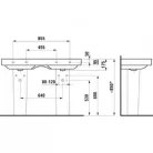 Laufen Pro S ráépíthető dupla mosdó csaplyukkal 120 cm fehér H8149660001041