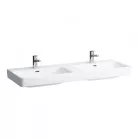 Laufen Pro S ráépíthető dupla mosdó csaplyukkal 130 cm fehér H8149680001041 rajz
