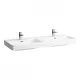 Laufen Pro S ráépíthető dupla mosdó csaplyukkal 130 cm fehér H8149680001041 rajz