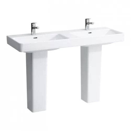 Laufen Pro S ráépíthető dupla mosdó csaplyukkal 130 cm fehér H8149680001041