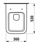 Laufen Pro S fali mélyöblítésű WC csésze perem nélküli Rimless H8209624000001 rajz2