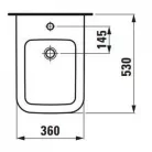 Laufen Pro S fali bidé csaplyukas fehér H8309610003021 rajz3