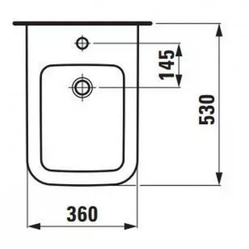 Laufen Pro S fali bidé csaplyukas fehér H8309610003021 rajz3