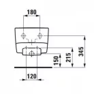 Laufen Pro S fali bidé csaplyukas fehér H8309610003021 rajz3