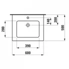 Laufen Pro S bútor mosdóval komplett 60x50 fényes fehér H8609614751041 rajz2