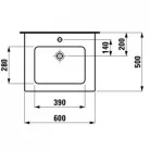 Laufen Pro S bútor mosdóval 2 fiókkal komplett 60x50 matt fehér H8619614631041rajz2