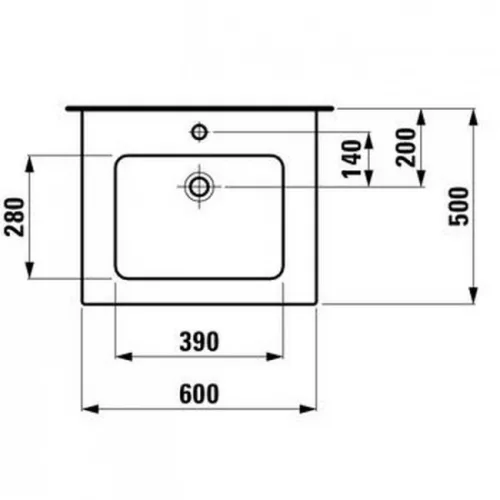 Laufen Pro S bútor mosdóval 2 fiókkal komplett 60x50 matt fehér H8619614631041rajz2