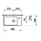 Laufen Pro S bútor mosdóval komlett 48x18 fényes fehér H8629644751041 rajz2