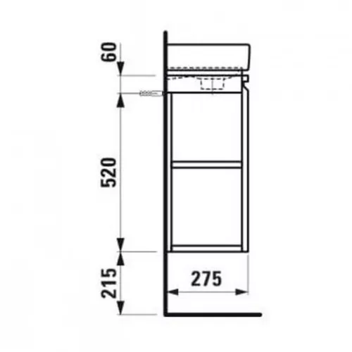 Laufen Pro S bútor mosdóval komlett 48x18 fényes fehér H8629644751041