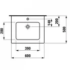 Laufen Pro S bútor mosdóval komplett 2 fiók 60x50 fényes fehér Rajz2
