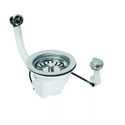   Bowdenes mosogató leeresztő kerek túlfolyóval dugókiemelővel  6/4"-114(HC161-FS)